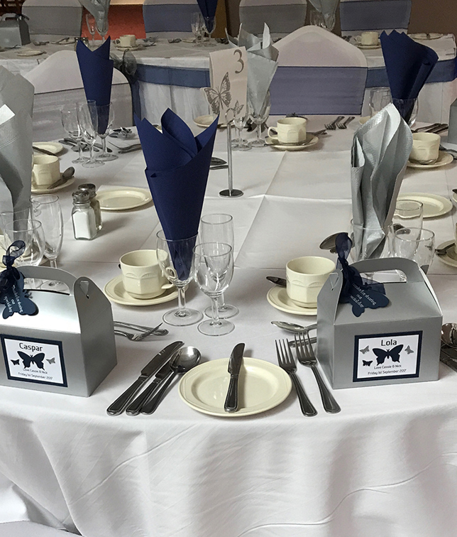 Children's wedding  boxes navy and silver