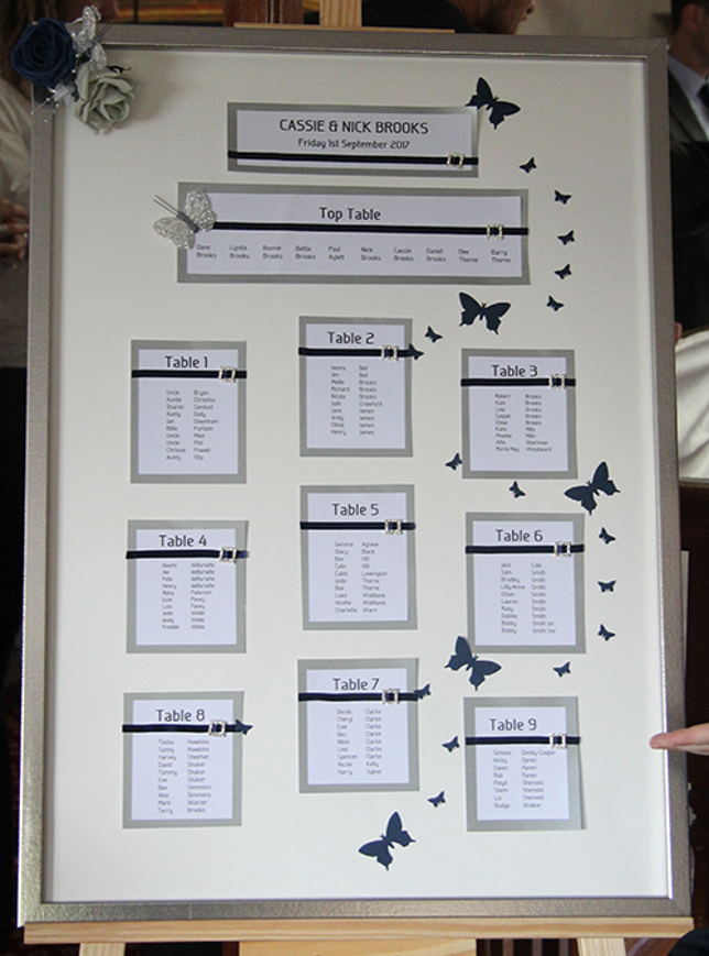 Navy and silver table plan