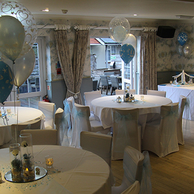 Nautical themed wedding with balloons