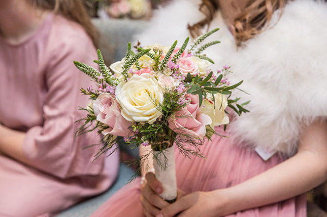 Blush pink wedding bridemaids bouquet2