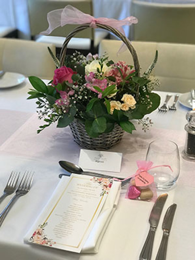 Pink wedding basket - Marriott meon valley