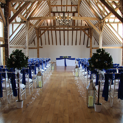 Skylark wedding - Blue with orchids