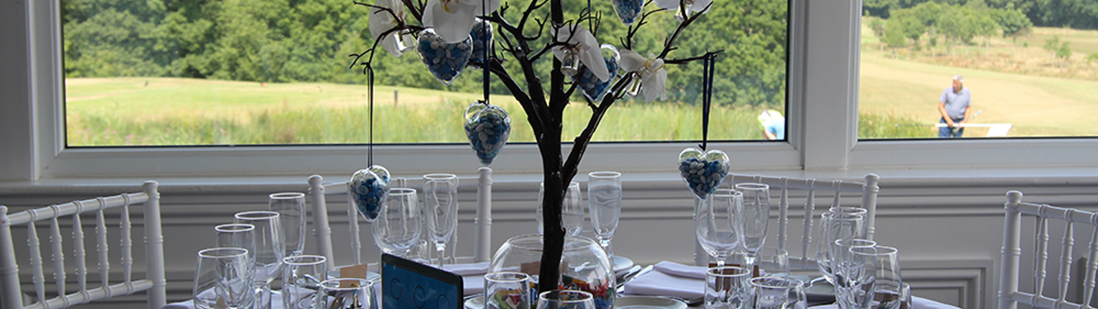 Skylark Wedding - Blue with orchids