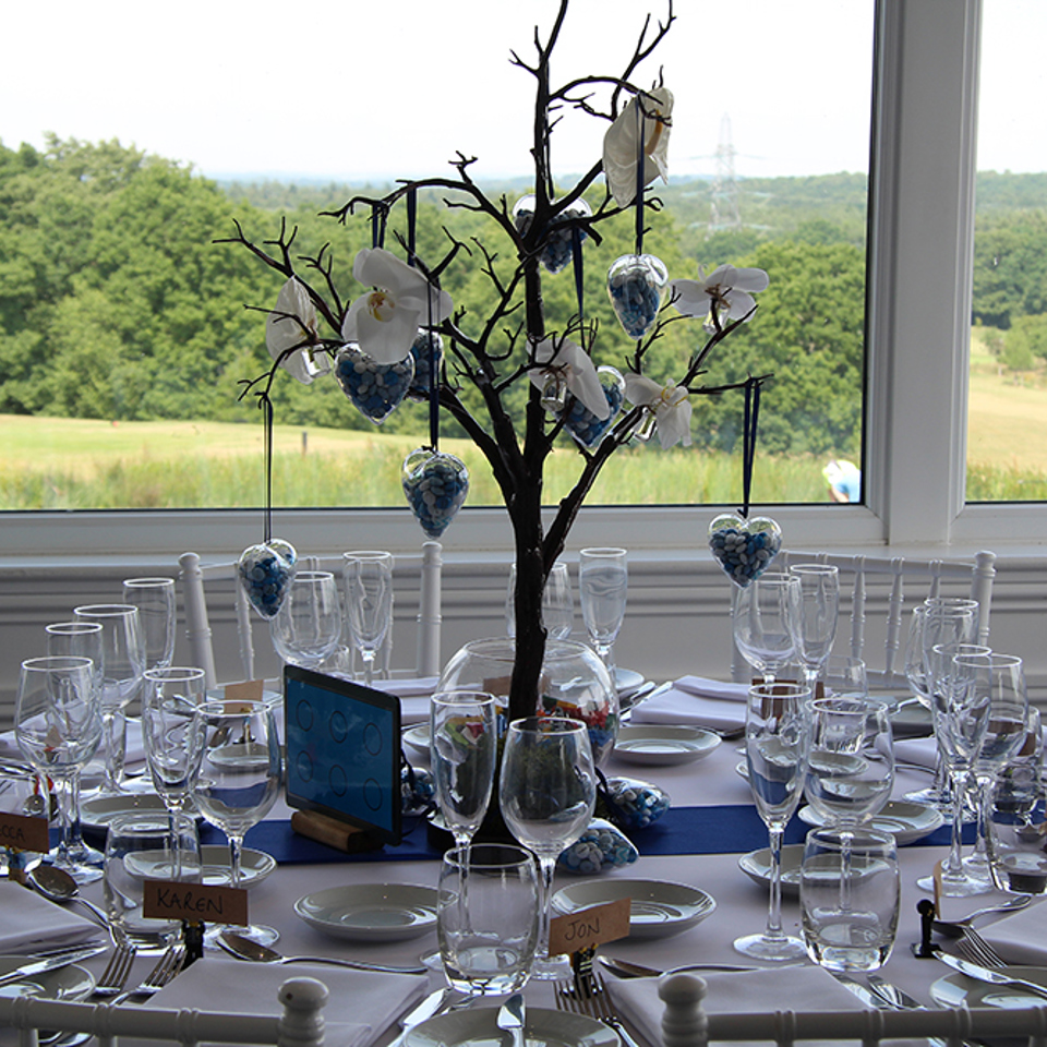 Skylark Wedding - Blue with orchids