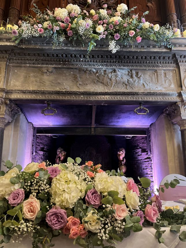 Rhinefield mantle flowers Pinks - Claire and Vijay.jpg