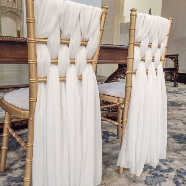 Hanbury Gold Chiavari And White Weave Chairs 3