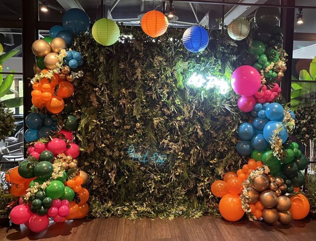 Greenery Wall With Balloons